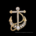 Shangjie oem broche broche de anclaje de oro amarillo con diamantes broche pin mujer broches minimalistas